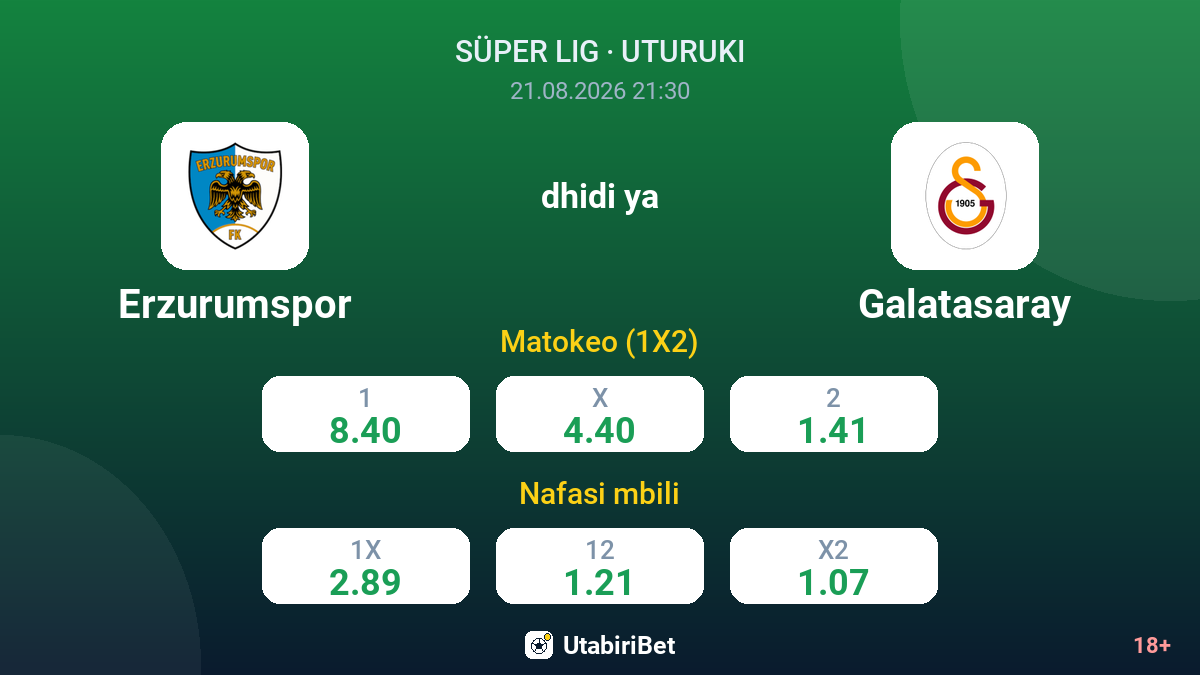 Erzurumspor vs Galatasaray — odds
