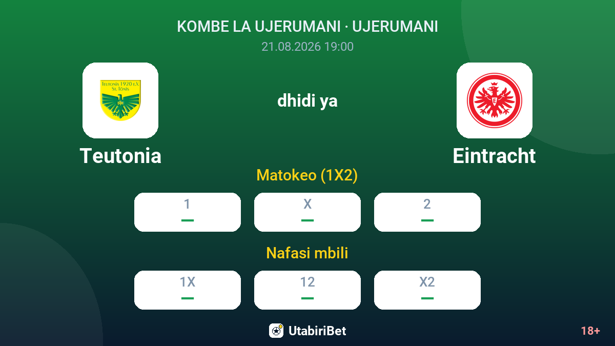 Teutonia vs Eintracht — odds