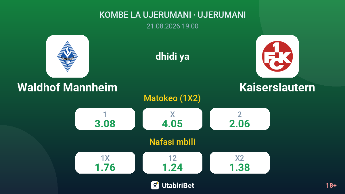 Waldhof Mannheim vs Kaiserslautern — odds