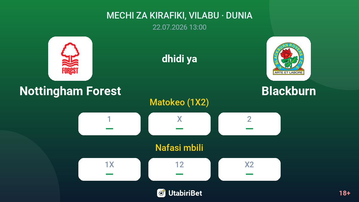 Nottingham Forest dhidi ya Blackburn — odds