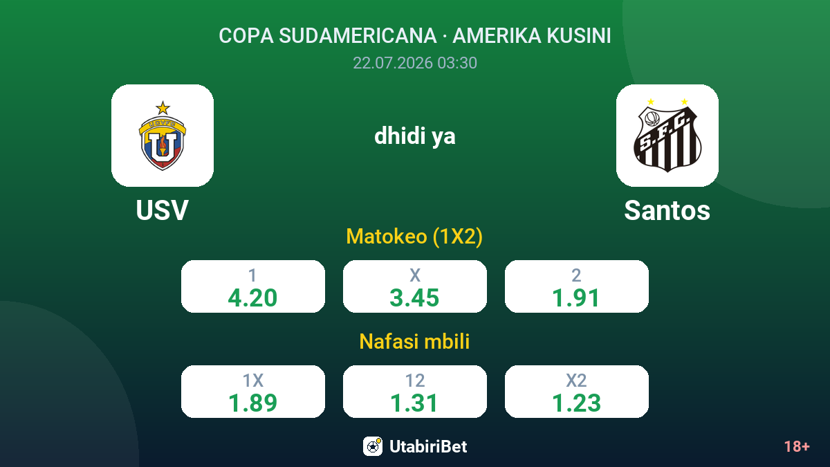 USV dhidi ya Santos — odds