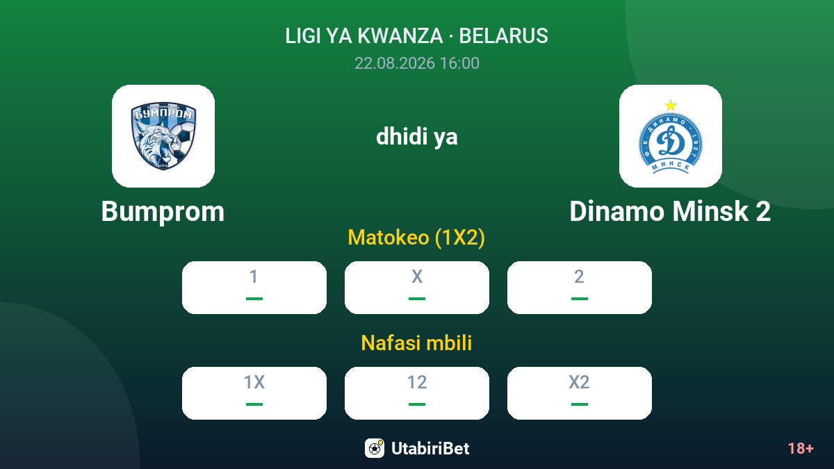 Bumprom vs Dinamo Minsk 2 — odds