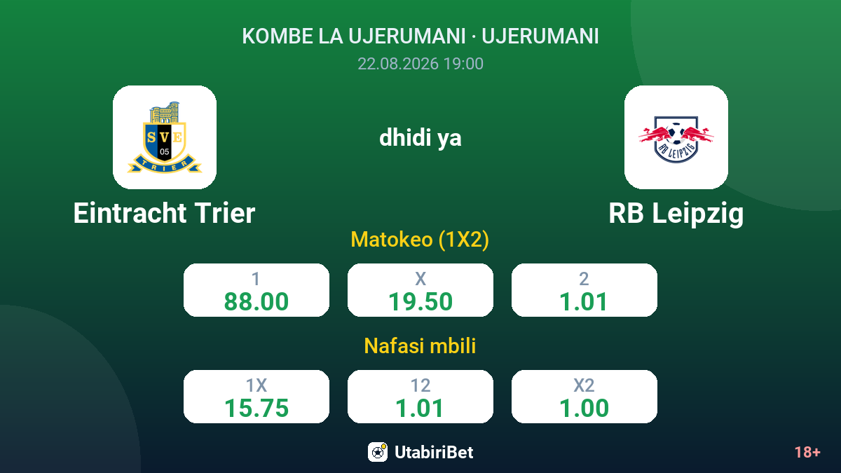 Eintracht Trier vs RB Leipzig — odds