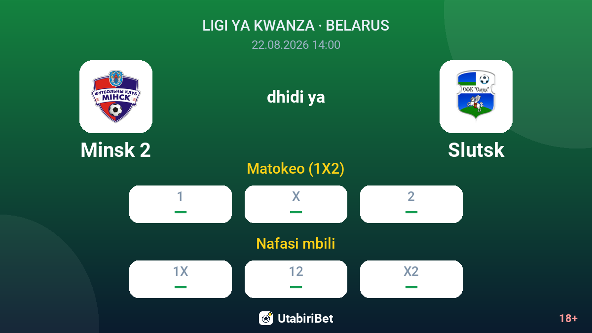 Minsk 2 vs Slutsk — odds
