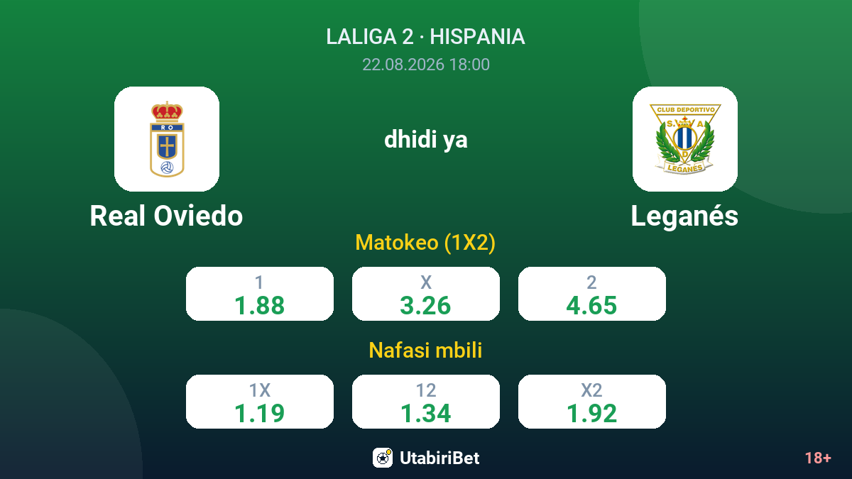 Real Oviedo vs Leganés — odds