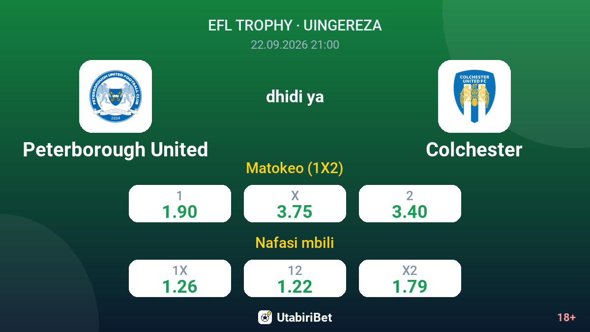 Peterborough United vs Colchester — odds