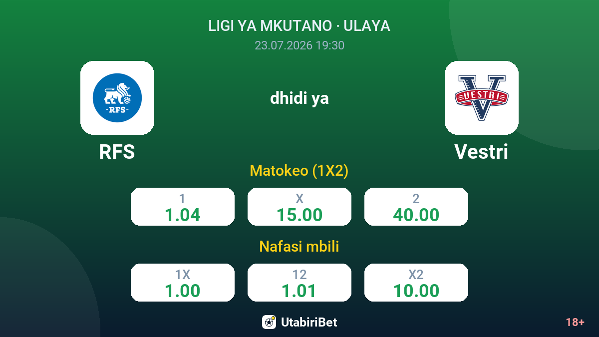 RFS dhidi ya Vestri — odds
