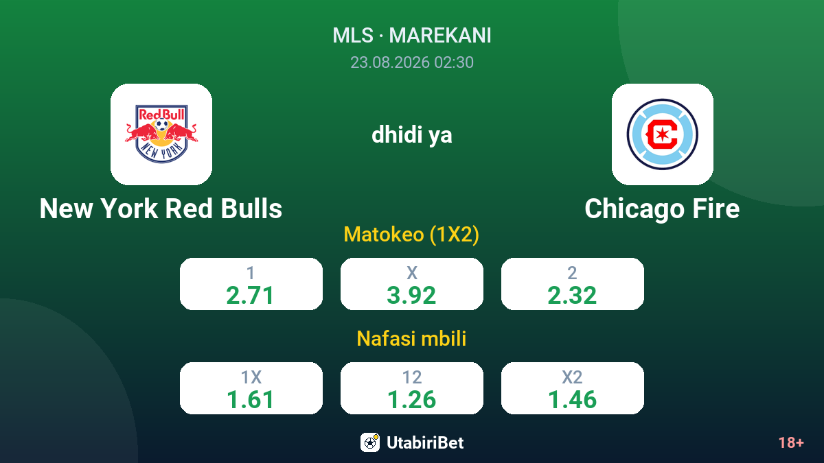 New York Red Bulls vs Chicago Fire — odds