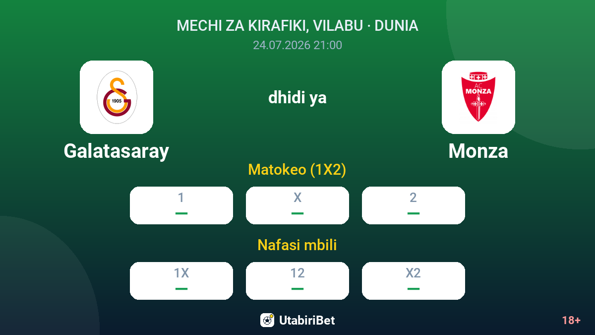 Galatasaray dhidi ya Monza — odds