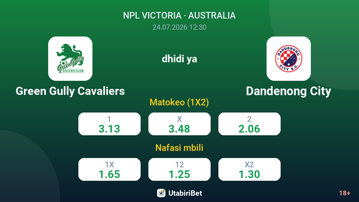 Green Gully Cavaliers dhidi ya Dandenong City — odds