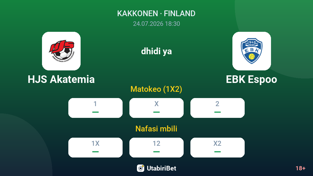 HJS Akatemia dhidi ya EBK Espoo — odds