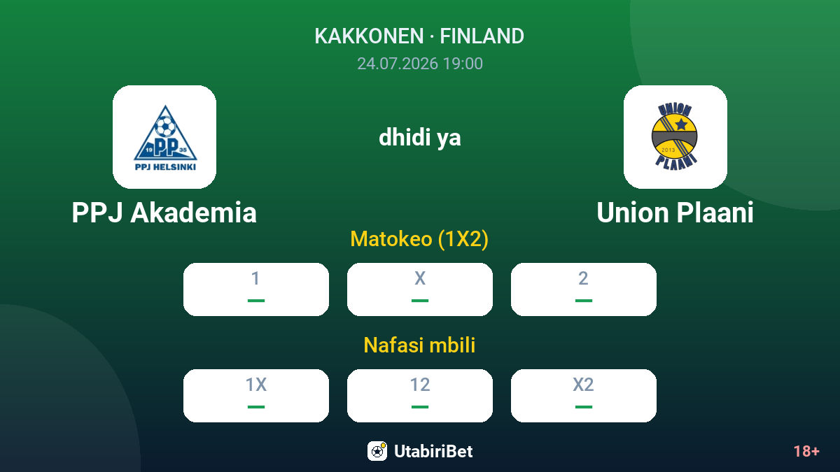 PPJ Akademia dhidi ya Union Plaani — odds