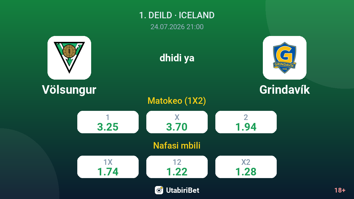 Völsungur dhidi ya Grindavík — odds