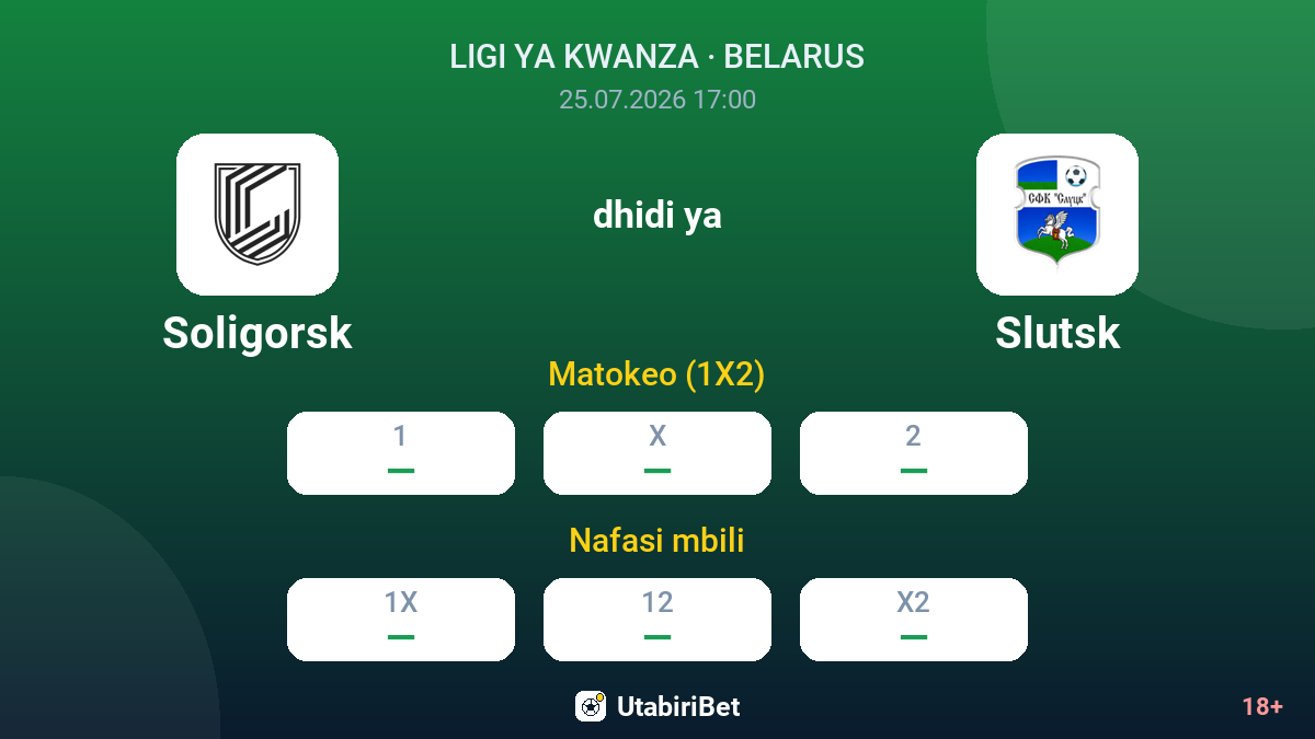Soligorsk dhidi ya Slutsk — odds