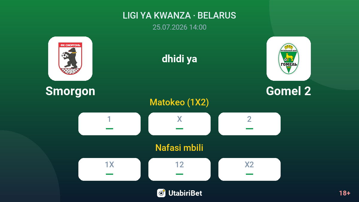 Smorgon dhidi ya Gomel 2 — odds