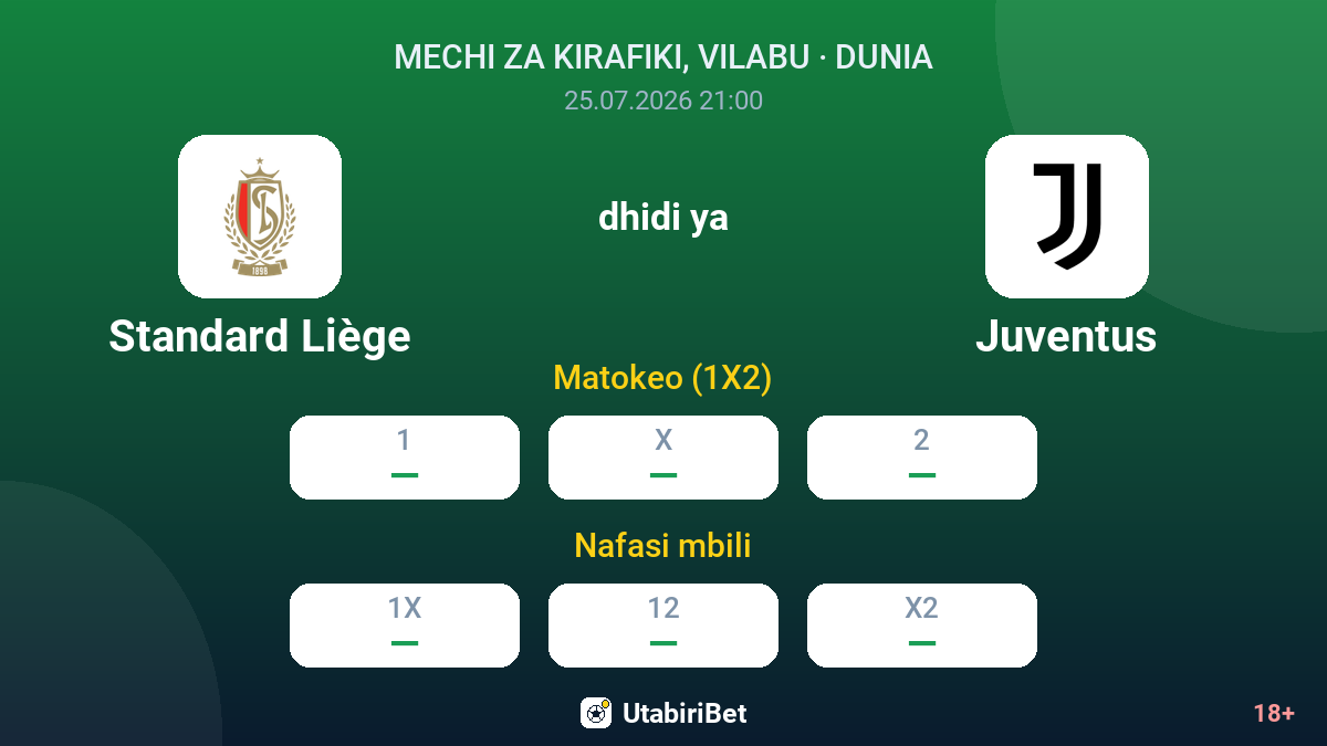 Standard Liège dhidi ya Juventus — odds