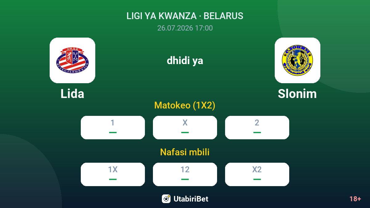 Lida dhidi ya Slonim — odds