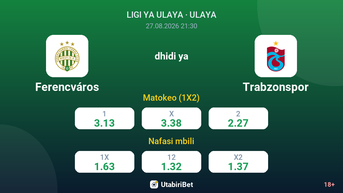 Ferencváros vs Trabzonspor — odds