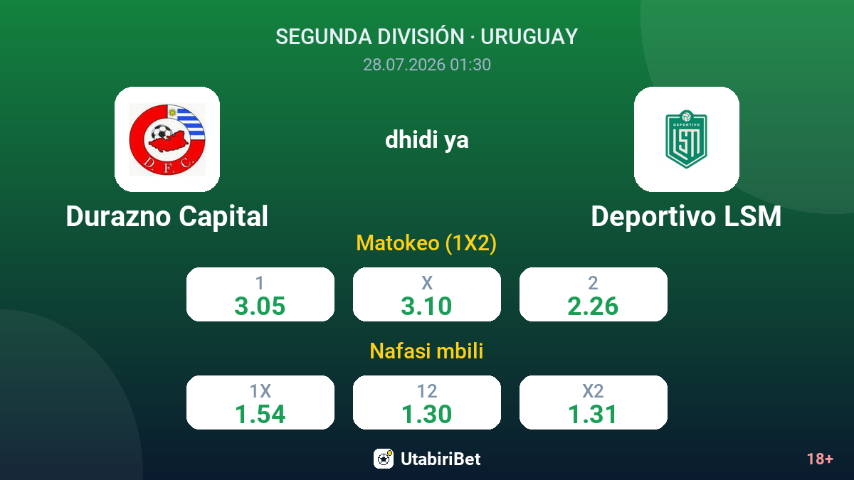Durazno Capital dhidi ya Deportivo LSM — odds
