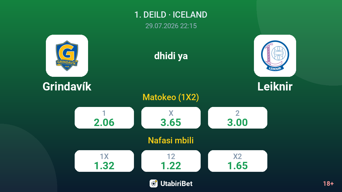 Grindavík dhidi ya Leiknir — odds