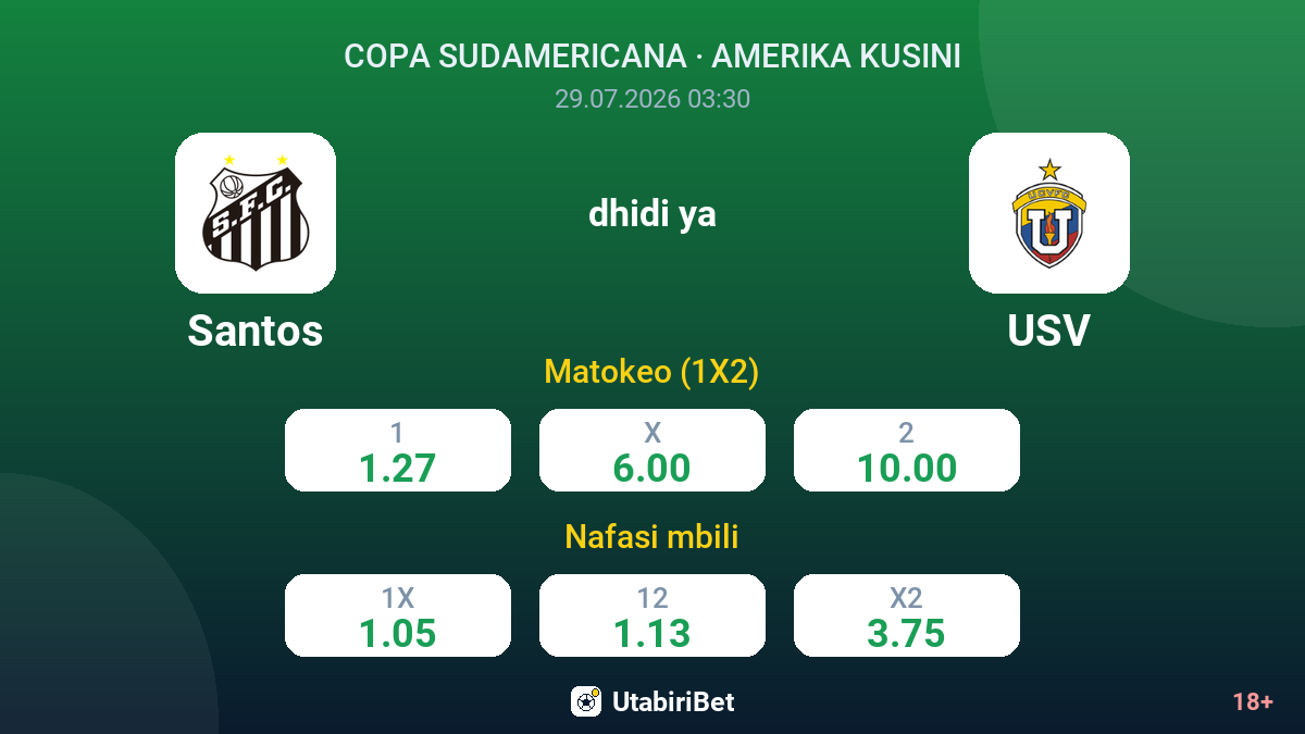 Santos dhidi ya USV — odds