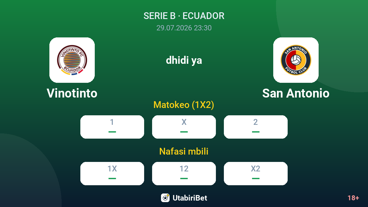 Vinotinto dhidi ya San Antonio — odds