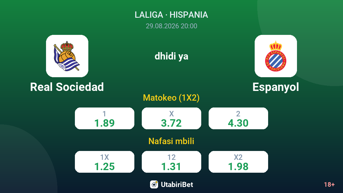 Real Sociedad vs Espanyol — odds