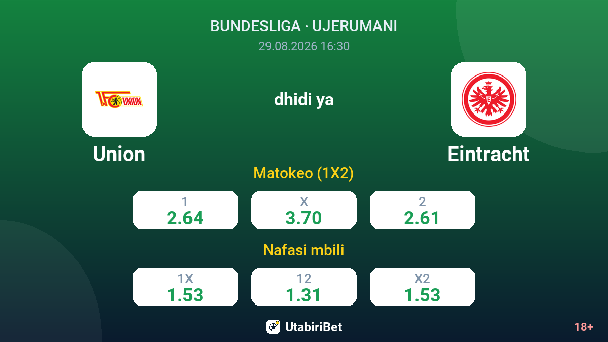 Union vs Eintracht — odds