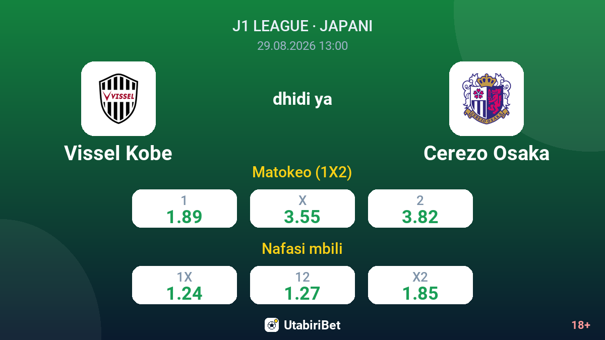 Vissel Kobe vs Cerezo Osaka — odds