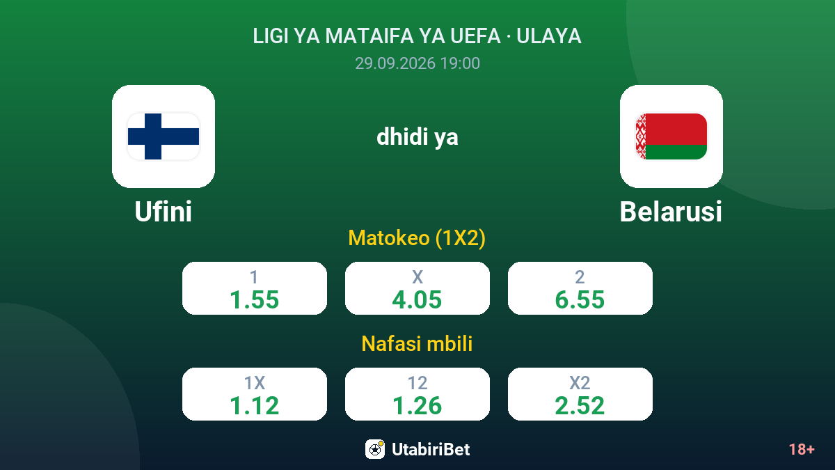Ufini vs Belarusi — odds