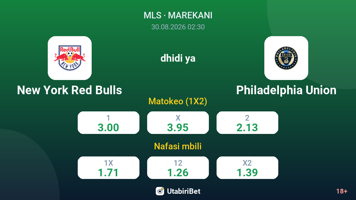 New York Red Bulls vs Philadelphia Union — odds