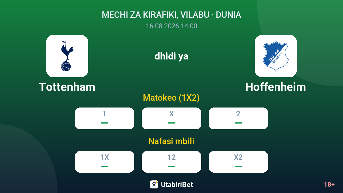 Tottenham vs Hoffenheim — odds