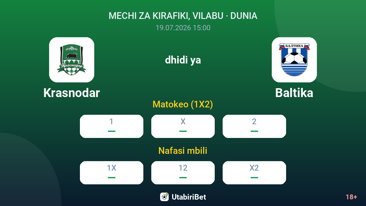 Krasnodar dhidi ya Baltika — odds