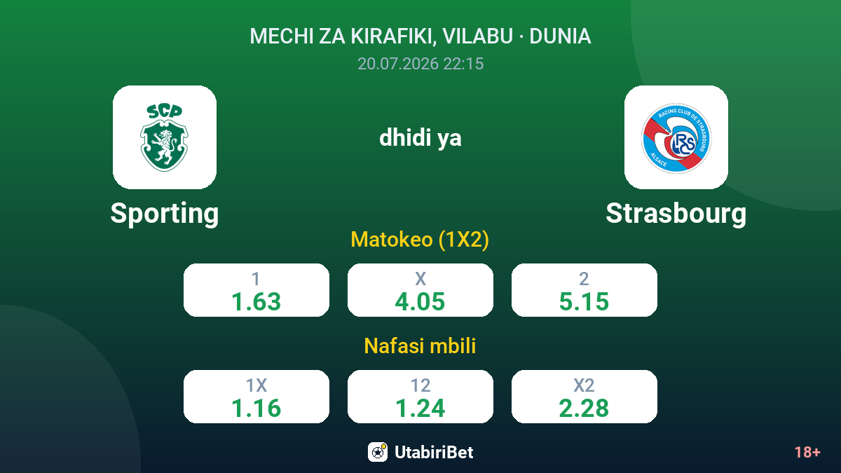 Sporting dhidi ya Strasbourg — odds