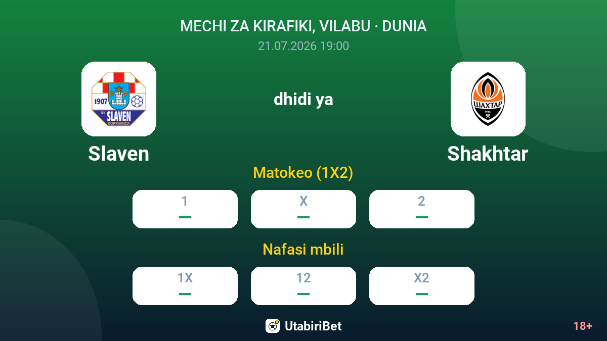 Slaven dhidi ya Shakhtar — odds
