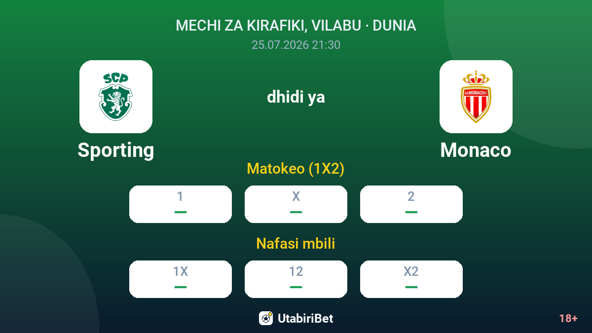 Sporting dhidi ya Monaco — odds